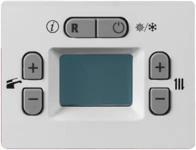 panel de control de la caldera modelo confort